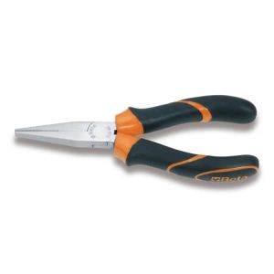 Pince à  becs plats longs striés branches gainées confort bi-matières