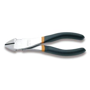 Pince coupante diagonale à  faible effort de coupe, chromée, branches gainées avec double couche de PVC antidérapant