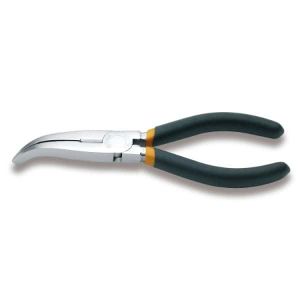 Pince à  becs coudés plats longs striés branches gainées avec double couche de PVC antidérapant