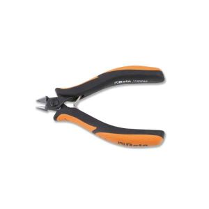 Pince coupante diagonale de précision à  becs effilés, coupe à  ras, branches gainées confort bi-matières