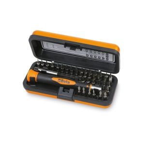 Micro-tournevis avec 36 embouts interchangeables de 4 mm et rallonge magnétique, poignée bi-matière