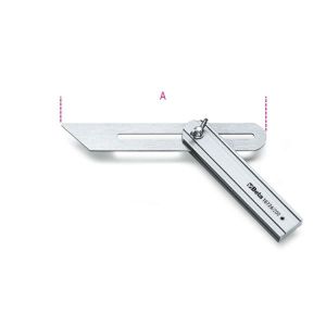 Fausse équerre à  coulisse lame en acier chromée, talon en aluminium