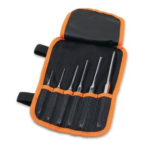 Ensemble de poinçons à  6 broches dans un portefeuille enroulable en polyester durable