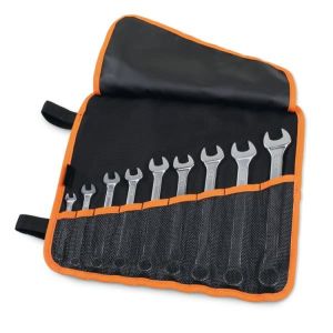 Jeu de 9 clés combinées dans un trousseau enroulable en polyester durable