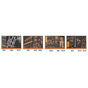 Composition de 130 outils en plateaux en mousse compacte
