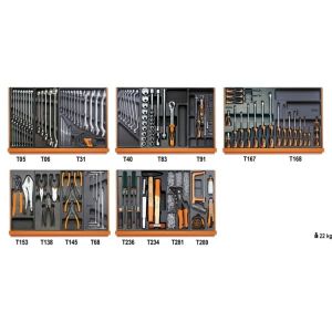 Composition de 153 outils pour la maintenance industrielle en plateaux thermoformés rigides en ABS