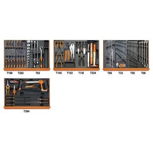 Composition de 104 outils pour la maintenance générale en plateaux thermoformés rigides en ABS
