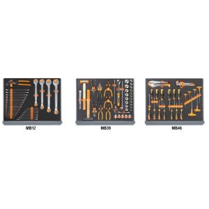 Composition de 98 outils pour la réparation automobile en plateaux mousse compacte