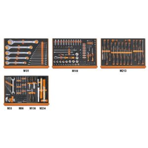 Composition de 215 outils pour la maintenance générale en plateaux mousse compacte