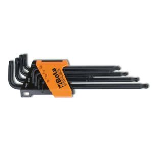 Jeu de 8 clés mâles coudées à  tête sphérique, série longue, pour vis Torx®