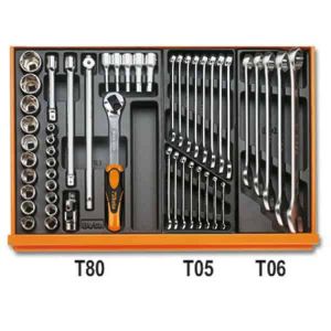Composition de 98 outils pour la maintenance industrielle en plateaux thermoformés rigides en ABS