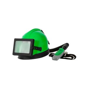 Casque de sablage complet -vert
