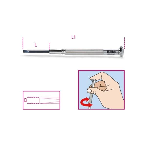 Micro-tournevis pour vis à fente