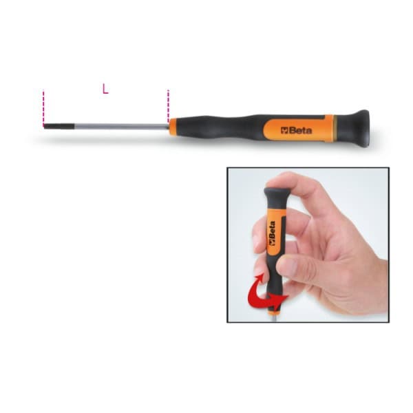 Micro-clé mâle emmanchée pour vis 6 pans