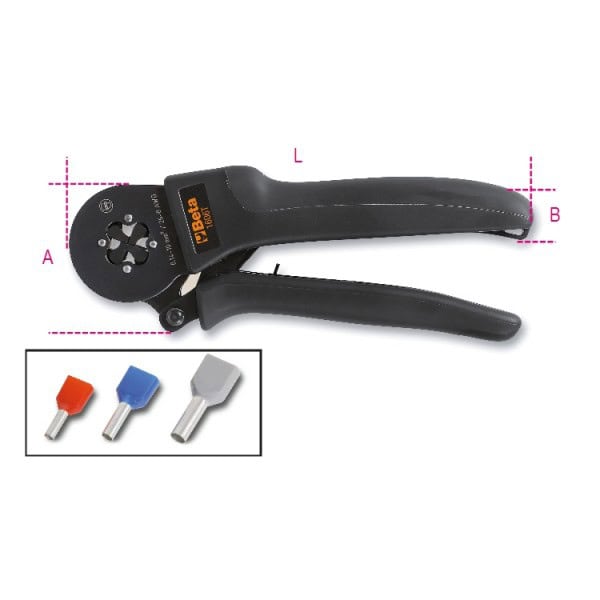 Pince à sertir auto-ajustable pour cosses cylindriques