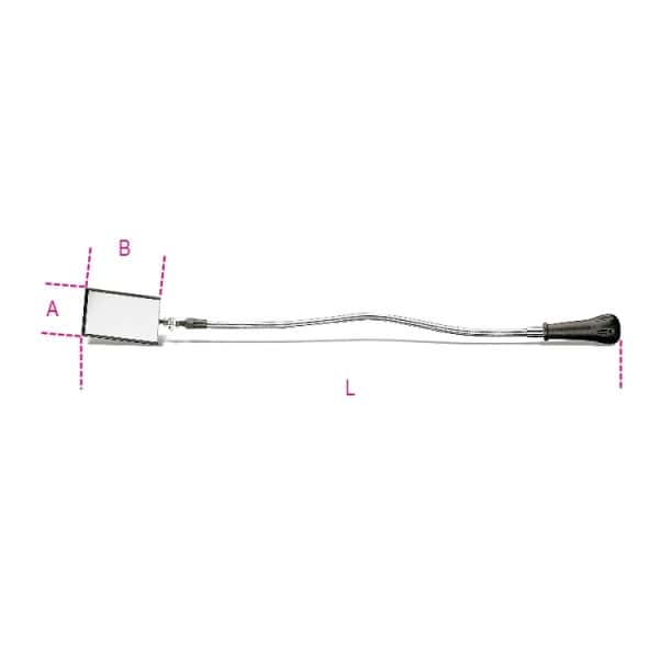 Miroir d’inspection flexible carré