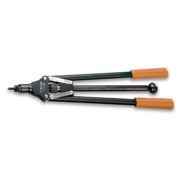 Pince à riveter gros effort pour embouts filetés fournie avec 4 embouts