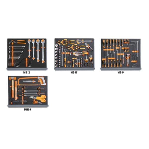 Composition de 133 outils pour la maintenance industrielle en plateaux mousse compacte