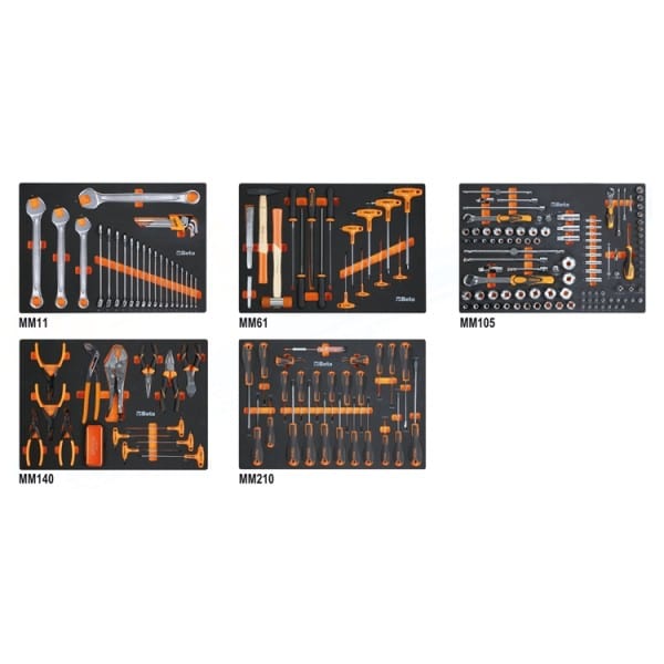 Composition de 231 outils pour la maintenance générale en plateaux mousse compacte