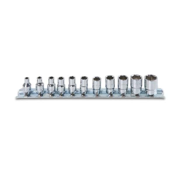 Jeu de douilles 6 pans carré femelle 1/4″ chromées