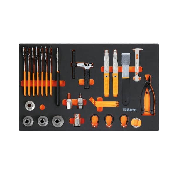 Plateau thermoformé en mousse EVA avec outils de réparation de vélo
