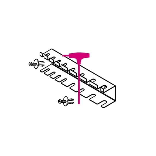 Support pour 8 clés mâles 6 pans à poignée en T haute performance, en tà´le