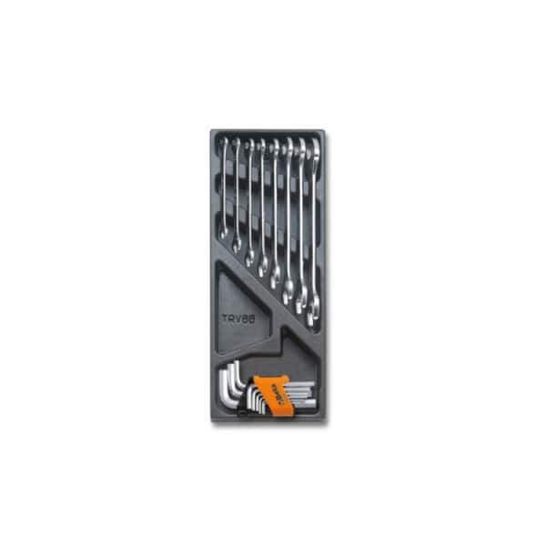 Plateau thermoformé rigide avec composition de 17 outils