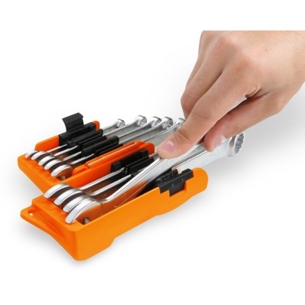 Jeu de 9 clés mixtes à cliquet réversible avec support compact