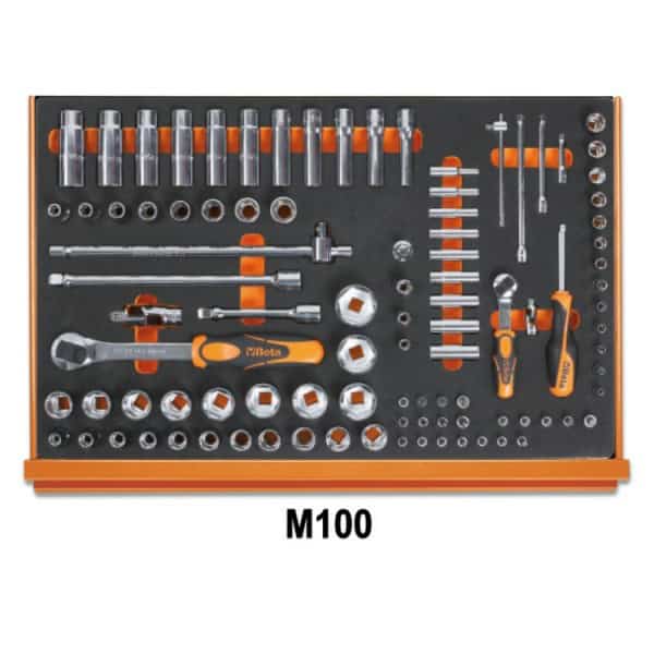 Composition de 214 outils pour la maintenance générale en plateaux mousse compacte