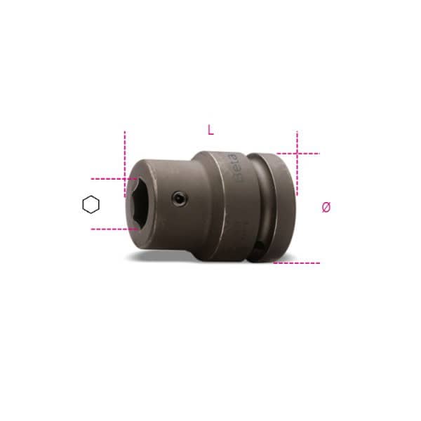 Douille porte-embouts carré femelle 1/2″, phosphatée