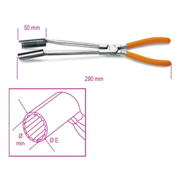 Pince pour connecteurs de bougies à becs long coudés à 15°