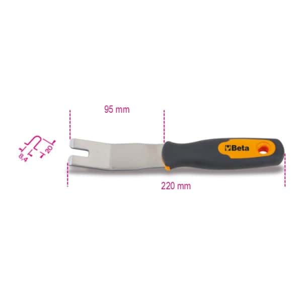 Spatule d’extraction de clips pour carrossiers en acier inoxydable