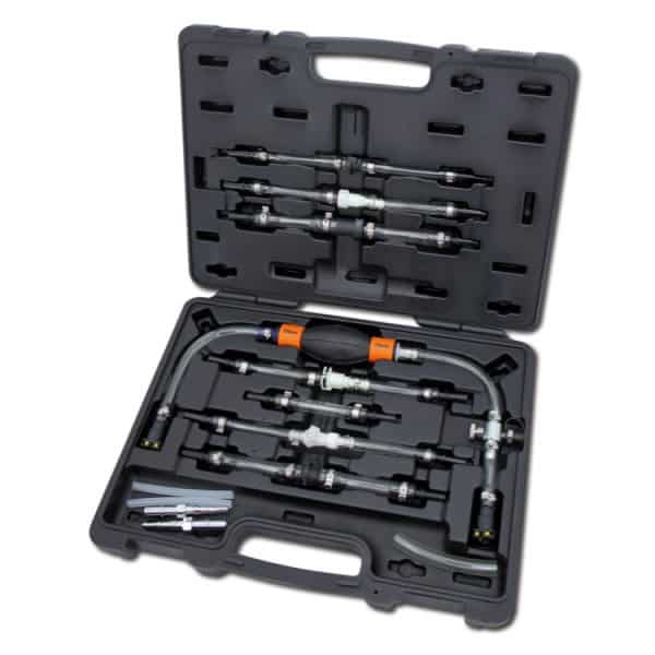 Kit remplissage filtres gasoil pour autos sans pompe électrique Utilisable également avec pistolet de gonflage des pneumatiques