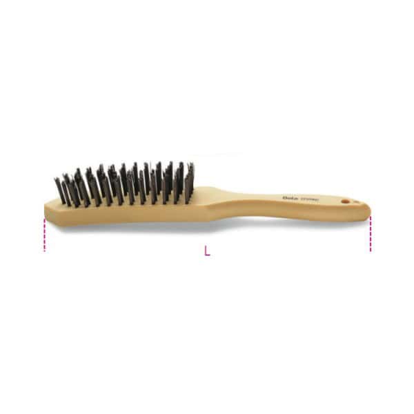 Brosse métallique en fils d’acier à 5 rangées, à˜ fil 0,3 mm