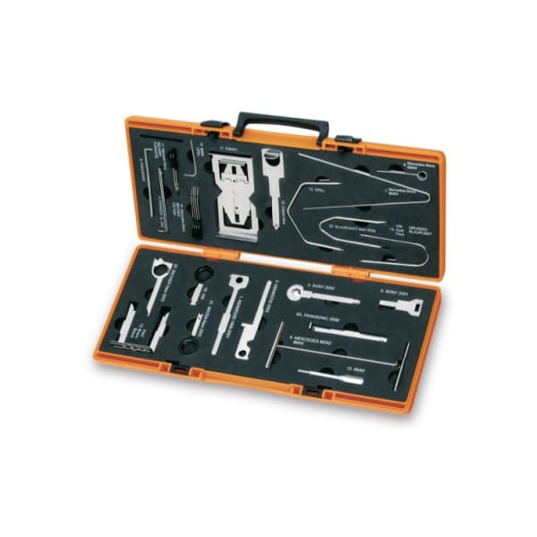 Coffret avec 24 outils dépose-autoradios