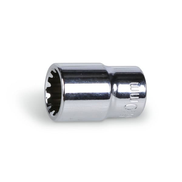 Douille multidents, carré femelle 1/4″, chromée