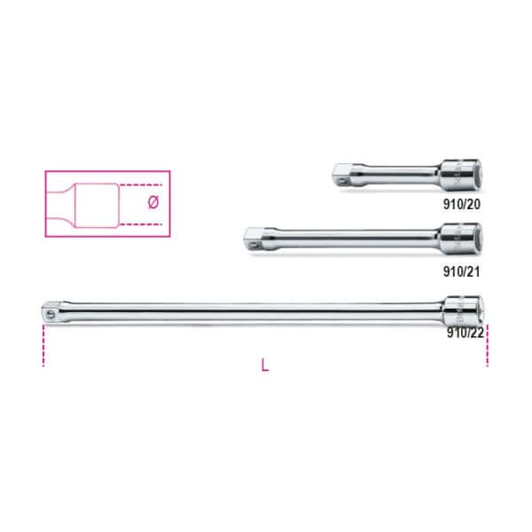 Rallonge carrés mâle et femelle 3/8″