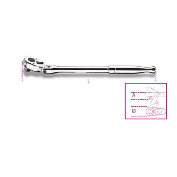 Cliquet réversible à cardan carré mâle 3/8″ avec manche métallique