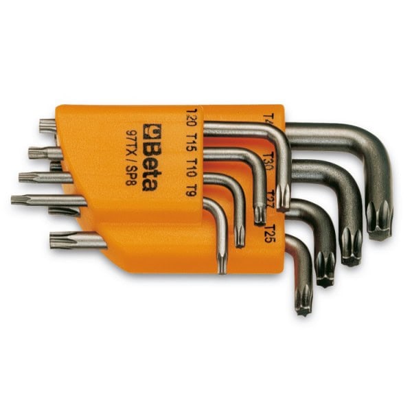 Jeu de 8 clés torx courtes avec support plastique