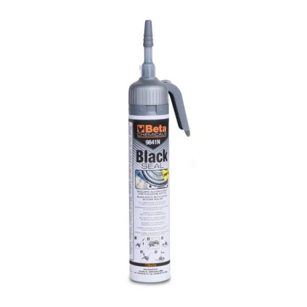Mastic silicone noir , résistant aux hautes températures, avec distributeur pratique