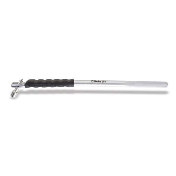 Levier pour valves pneus avec protection en caoutchouc