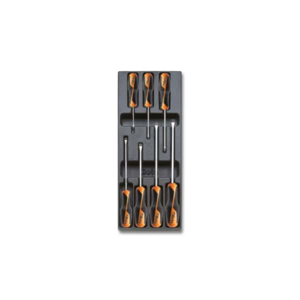 Plateau thermoformé rigide avec composition de 7 outils