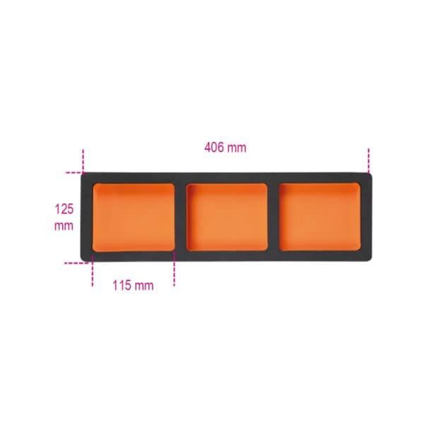 Plateau thermoformé souple pour C38 avec 3 bacs de rangement